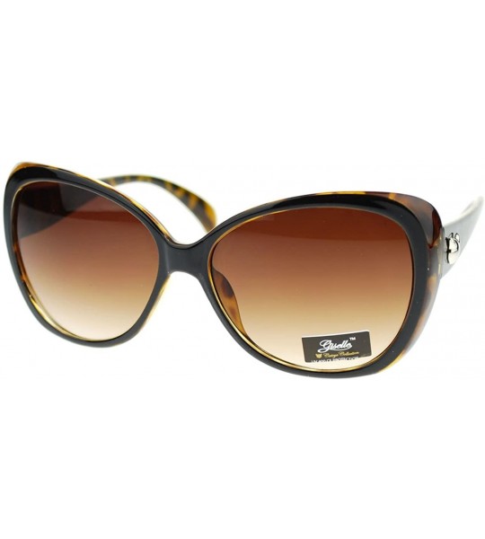 Round Oversize Round Cateye Butterfly Sunglasses Womens Designer Shades - Black Tort - C611UFT6J9J $21.27
