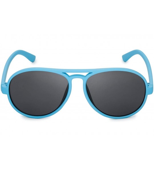 Aviator Cool Kids Aviator UV400 Sunglasses for Babies and Toddlers age 0 to 4 - Baby Blue - Smoke - CT199CX40AT $21.13