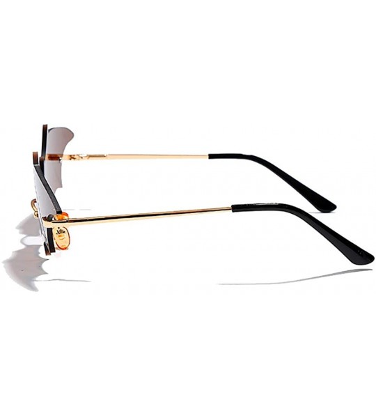 Cat Eye Sunglasses Luxury Rimless Glasses Eyeglasses - Blue - CX190L00UGH $23.16