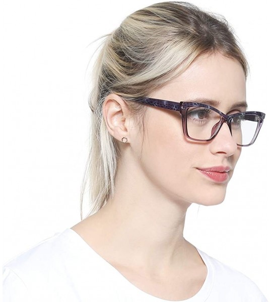 Round Womens Leopard Butterfly Reading Glasses Fashion Eye Glass Frame - Purple - C718IIQ85UT $20.13