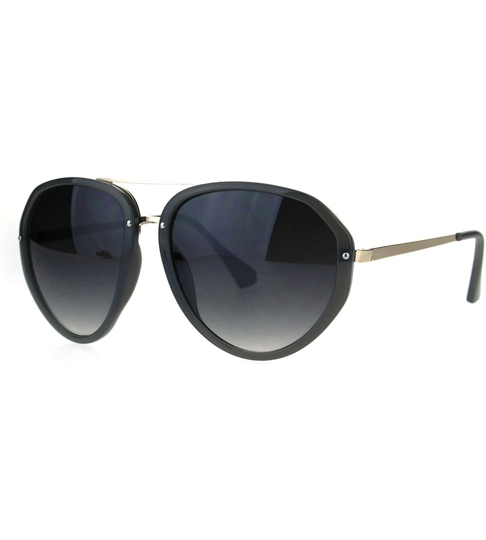 Aviator Retro Fashion Aviator Sunglasses Womens Designer Style Shades UV 400 - Gray (Smoke) - CW1863AZIX2 $19.98