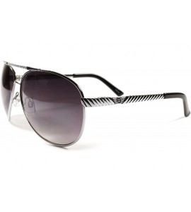 Aviator Stylish Classic Upscale High-End Mens Womens Air Force Style Sunglasses - Silver - CV18XO2Y7ET $17.86