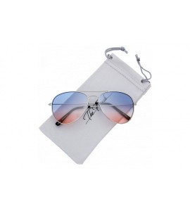 Round Classic Metal Frame Oceanic Color Lens Aviator Sunglasses Gift Box - 14b-silver - CI192CC08DS $26.04