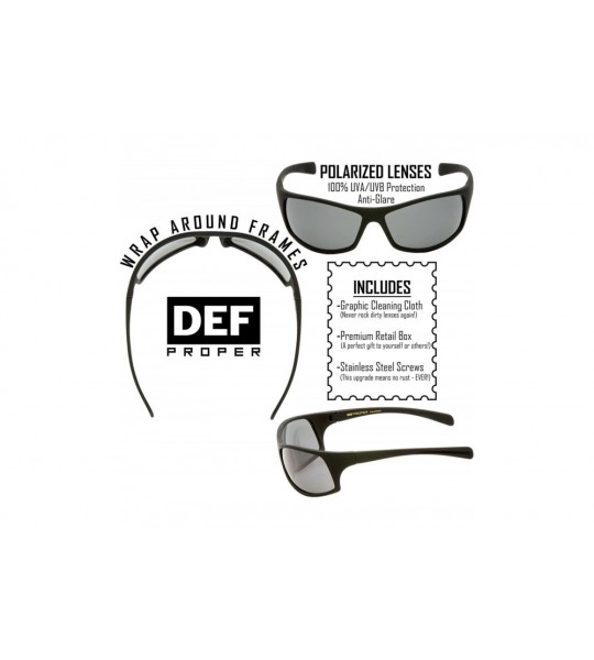 Sport Polarized Wrap Around Sports Sunglasses - Black Matte Rubberized - Smoke - CW18D0N04KT $24.45