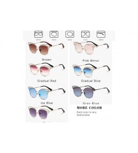 Cat Eye Sunglasses for Women UV400 Protection Fishing and Driving Metal Lace Frame Cat Eye Sunglasses - Ice Blue - CM18WTGXMM...