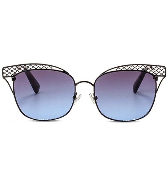 Cat Eye Sunglasses for Women UV400 Protection Fishing and Driving Metal Lace Frame Cat Eye Sunglasses - Ice Blue - CM18WTGXMM...