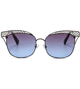 Cat Eye Sunglasses for Women UV400 Protection Fishing and Driving Metal Lace Frame Cat Eye Sunglasses - Ice Blue - CM18WTGXMM...