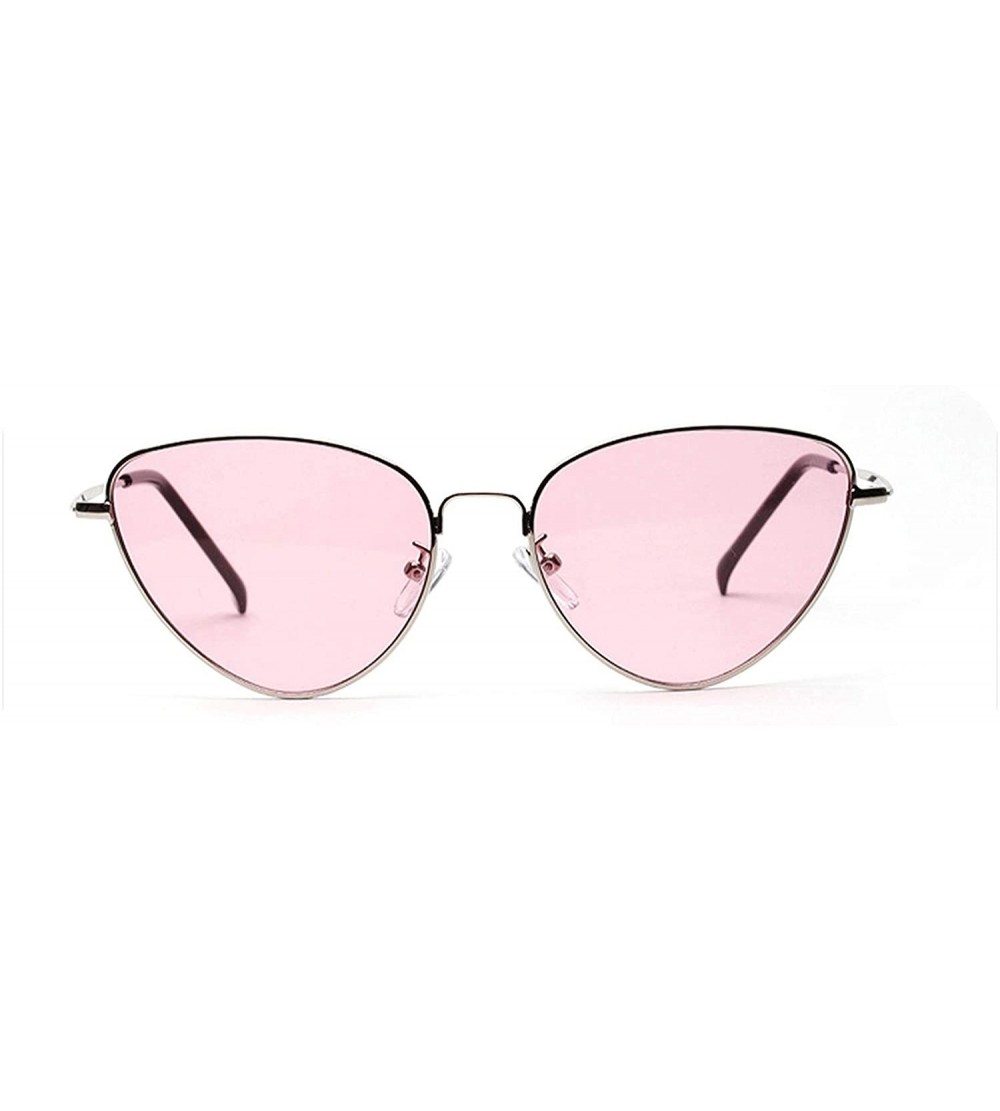 Round Cute Sexy Cat Eye Sunglasses Women 2018 Retro Small Black Red Pink Cateye Sun Glasses Vintage Shades For - Pink - CJ197...