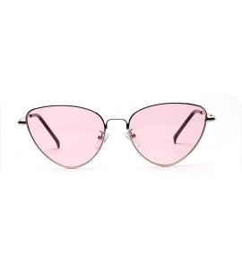 Round Cute Sexy Cat Eye Sunglasses Women 2018 Retro Small Black Red Pink Cateye Sun Glasses Vintage Shades For - Pink - CJ197...