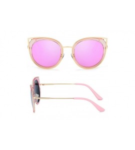 Cat Eye Oversized Cat Eyes Round Sunglasses for Women - Mirror Polarized Women Sunglasses 100% UV Protection - C118R7CTYWE $3...