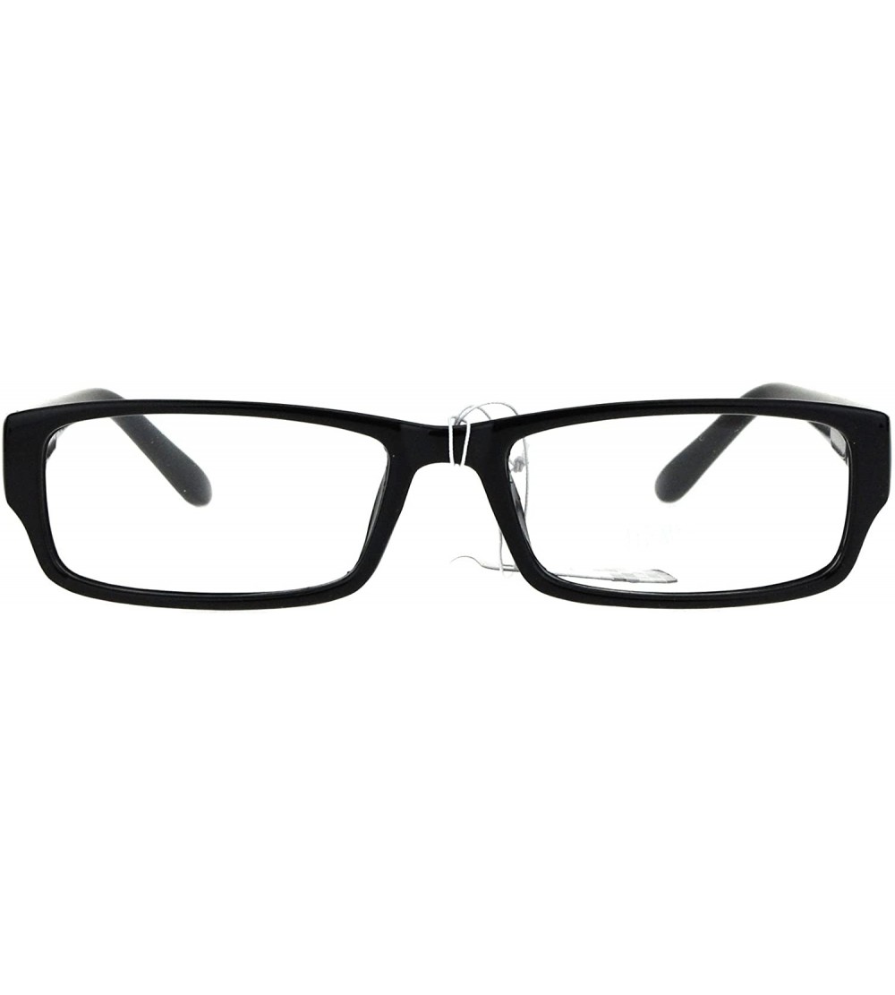 Rectangular Mens Classic Narrow Rectangular Plastic Clear Lens Eye Glasses - Black - CK17YIXWYXG $17.81