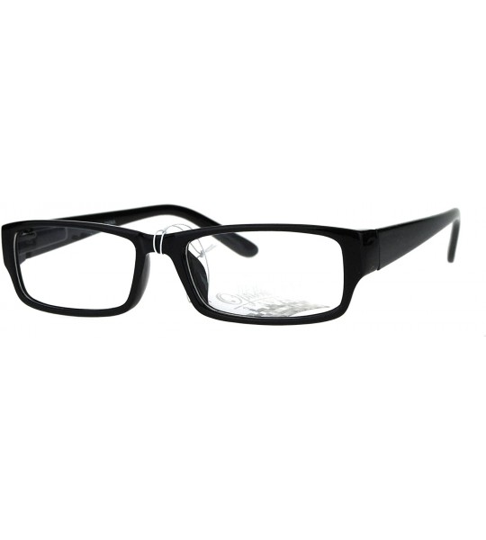 Rectangular Mens Classic Narrow Rectangular Plastic Clear Lens Eye Glasses - Black - CK17YIXWYXG $17.81