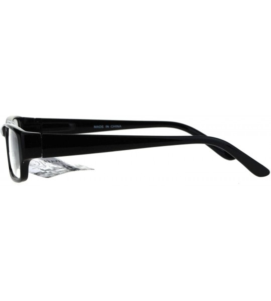 Rectangular Mens Classic Narrow Rectangular Plastic Clear Lens Eye Glasses - Black - CK17YIXWYXG $17.81