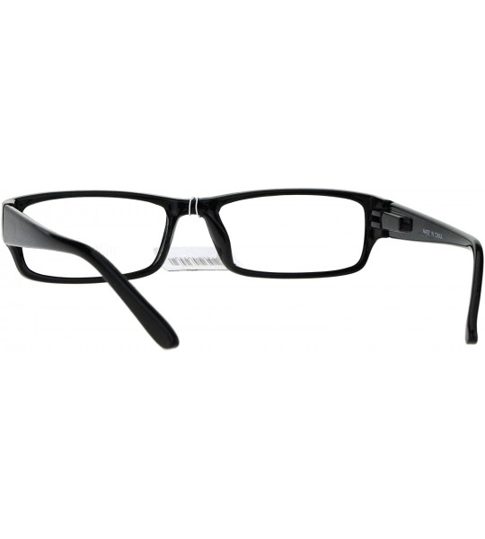 Rectangular Mens Classic Narrow Rectangular Plastic Clear Lens Eye Glasses - Black - CK17YIXWYXG $17.81