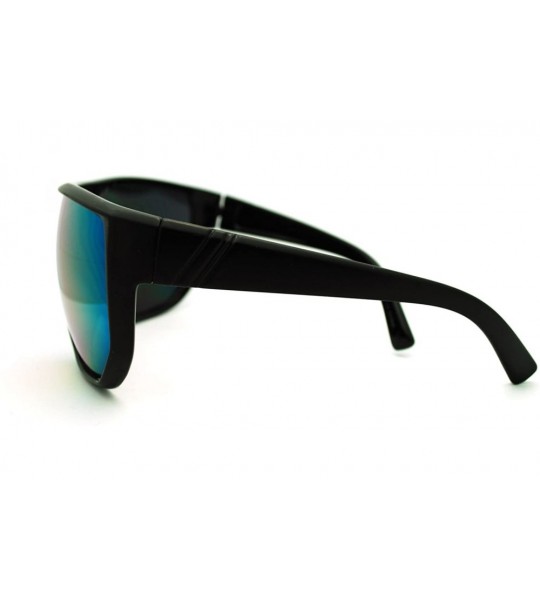 Wrap Futuristic Mens Oversized Shield Mono Lens Sport Warp Sunglasses - Black Multi - CV11J6WUATZ $23.18