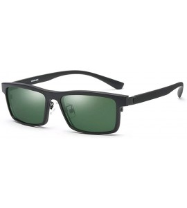 Square Polarized Sunglasses Set 2PCS Magnetic Clips TR Glasses Magnet Casual Glasses Frame - Green - CU18SA4HMOH $35.17