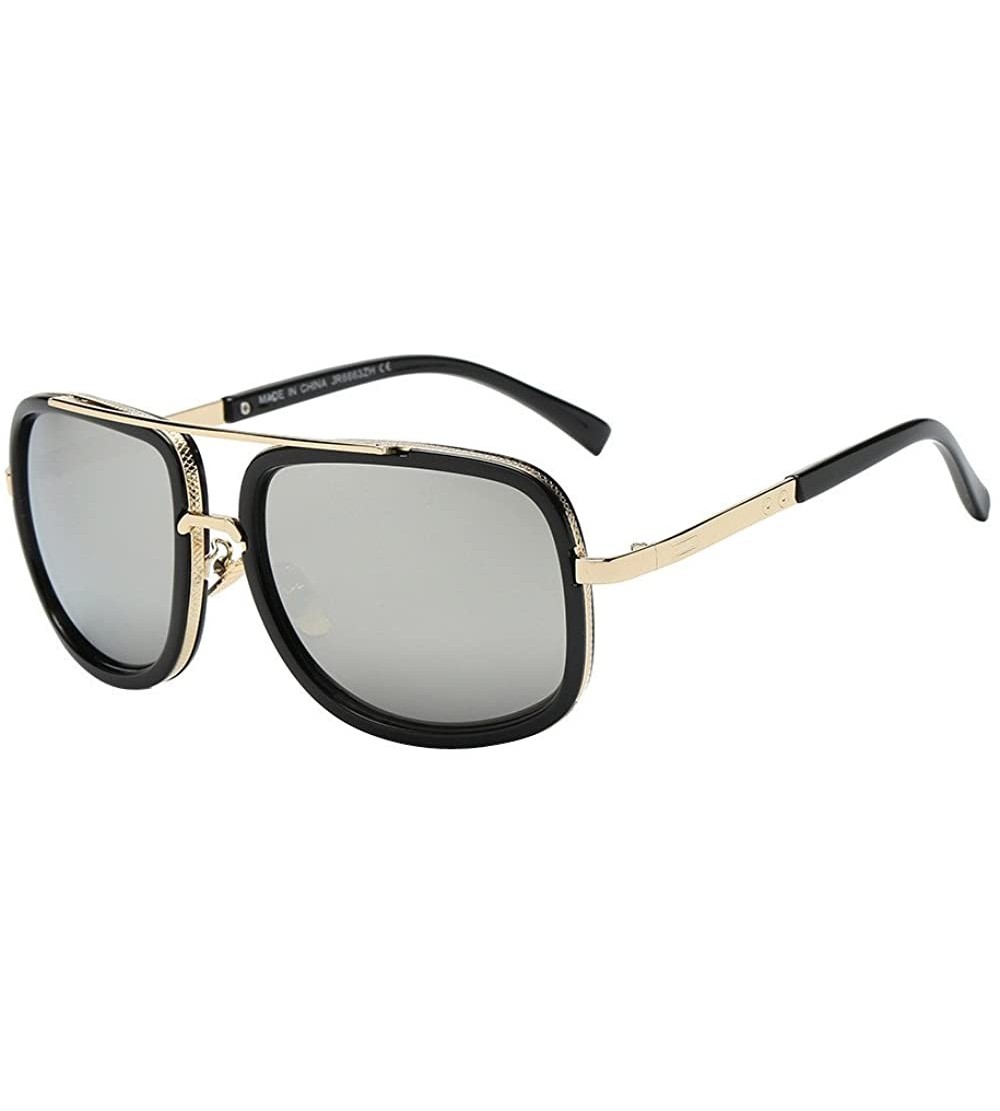 Rectangular Sunglasses for Men Women Vintage Sunglasses Retro Oversized Glasses Eyewear Rectangular - C - CT18QMX9UO6 $15.37