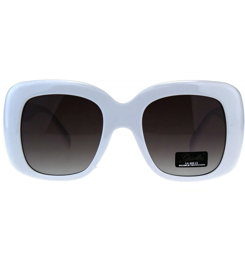 Square Giselle Womens Sunglasses Oversized Thick Square Fashion UV 400 - White (Smoke) - CM18EDI4TWC $21.03
