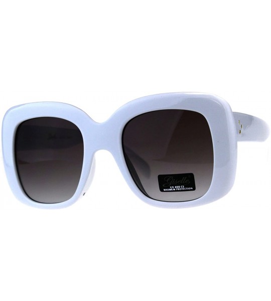 Square Giselle Womens Sunglasses Oversized Thick Square Fashion UV 400 - White (Smoke) - CM18EDI4TWC $21.03