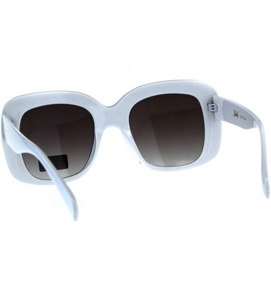 Square Giselle Womens Sunglasses Oversized Thick Square Fashion UV 400 - White (Smoke) - CM18EDI4TWC $21.03