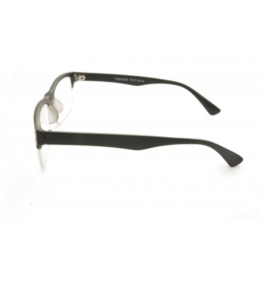 Wayfarer TR90 Lightweight half-rim Basic Square Reading Glasses 51mm-19mm-140mm - Matte Black - CI17YK9MNRL $35.49