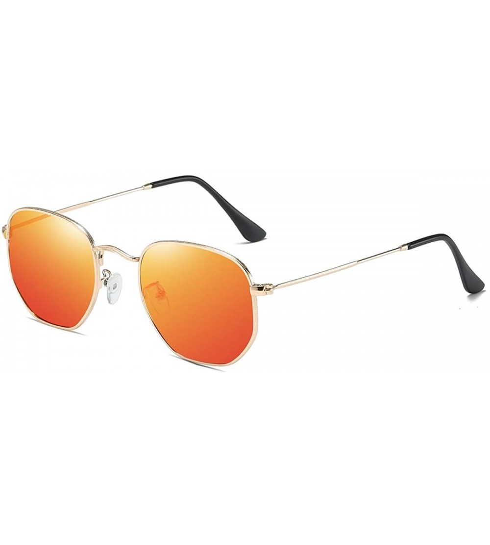 Rimless HD TAC Vintage Classic Polarized Sunglasses for Men Women around Rectangular Designer Style UV400 Protection - E - CZ...