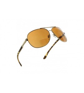 Aviator Aviator Polarized Bifocal Sunglasses Sun Readers Bi Focal Reading Glasses - Gold - C417AAT9KTI $67.31