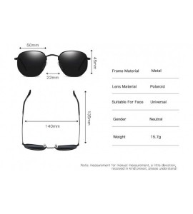 Rimless HD TAC Vintage Classic Polarized Sunglasses for Men Women around Rectangular Designer Style UV400 Protection - E - CZ...