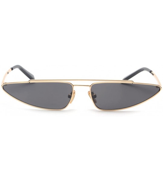 Cat Eye Small Triangle Sunglasses Cat Eye Metal Frame Retro Vintage Sun Glasses Women - Gold With Black - CN18DQQXWWL $19.58