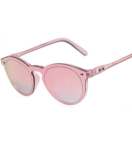 Aviator Women Sunglasses Oval Fashion Female Men Retro Reflective Mirror C01Blue - C06silver - C018XAK4WWL $31.22