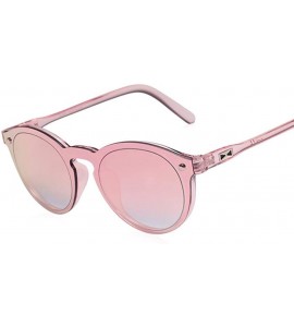 Aviator Women Sunglasses Oval Fashion Female Men Retro Reflective Mirror C01Blue - C06silver - C018XAK4WWL $31.22