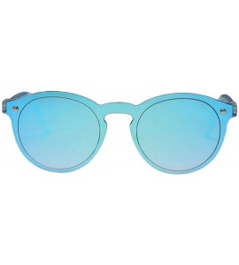 Aviator Women Sunglasses Oval Fashion Female Men Retro Reflective Mirror C01Blue - C06silver - C018XAK4WWL $31.22