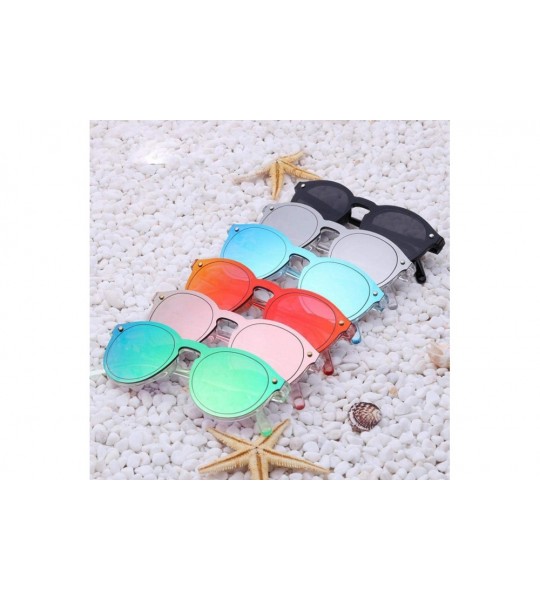 Aviator Women Sunglasses Oval Fashion Female Men Retro Reflective Mirror C01Blue - C06silver - C018XAK4WWL $31.22