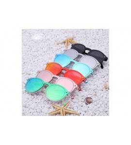 Aviator Women Sunglasses Oval Fashion Female Men Retro Reflective Mirror C01Blue - C06silver - C018XAK4WWL $31.22