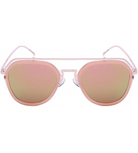 Aviator RX-Able Modern Aviator w/Color Mirrored Flat Lens 541072-O-FLREV - Jelly Pink+rose Gold - CX12OC2WHXZ $17.66