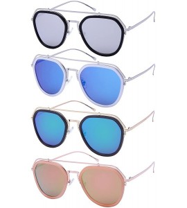 Aviator RX-Able Modern Aviator w/Color Mirrored Flat Lens 541072-O-FLREV - Jelly Pink+rose Gold - CX12OC2WHXZ $17.66