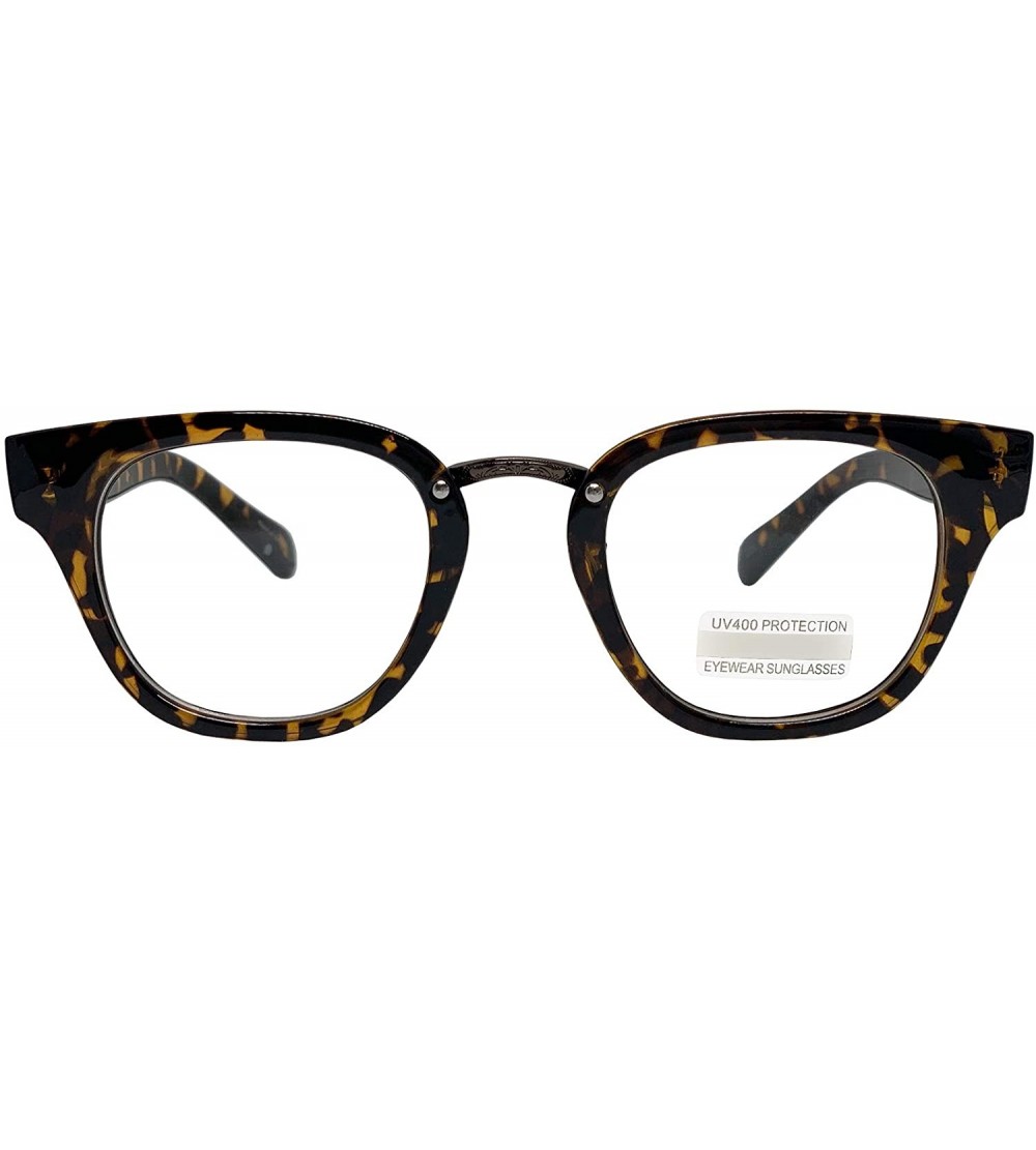 Oversized Retro Nerd Geek Oversized Eye Glasses Horn Rim Framed Clear Lens Spectacles - Leopard 75571 - CA18ZR2770D $23.30