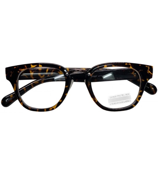 Oversized Retro Nerd Geek Oversized Eye Glasses Horn Rim Framed Clear Lens Spectacles - Leopard 75571 - CA18ZR2770D $23.30