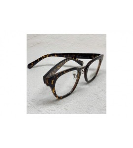 Oversized Retro Nerd Geek Oversized Eye Glasses Horn Rim Framed Clear Lens Spectacles - Leopard 75571 - CA18ZR2770D $23.30