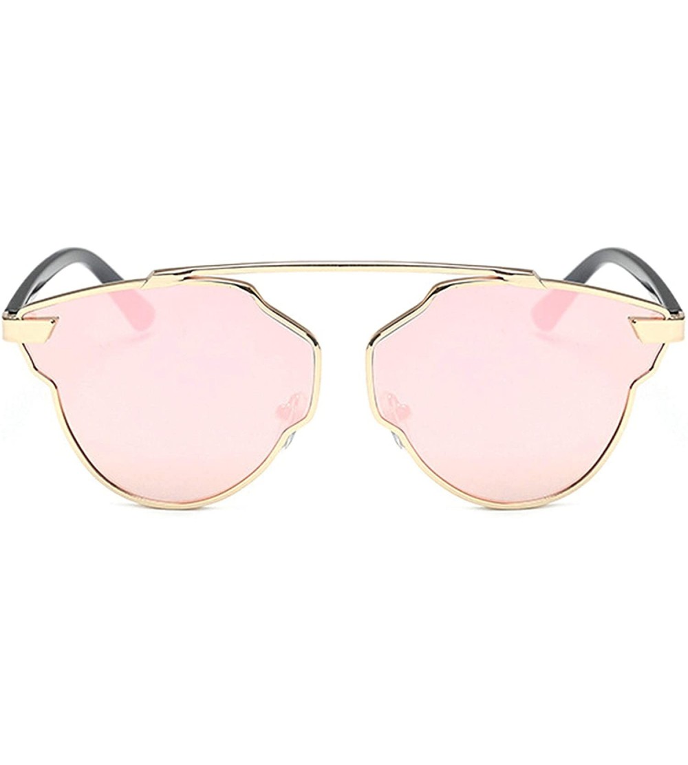Sport Retro Classic Sunglasses for women metal Resin UV400 Sun glasses - Gold Pink - CI18SASINAU $37.72