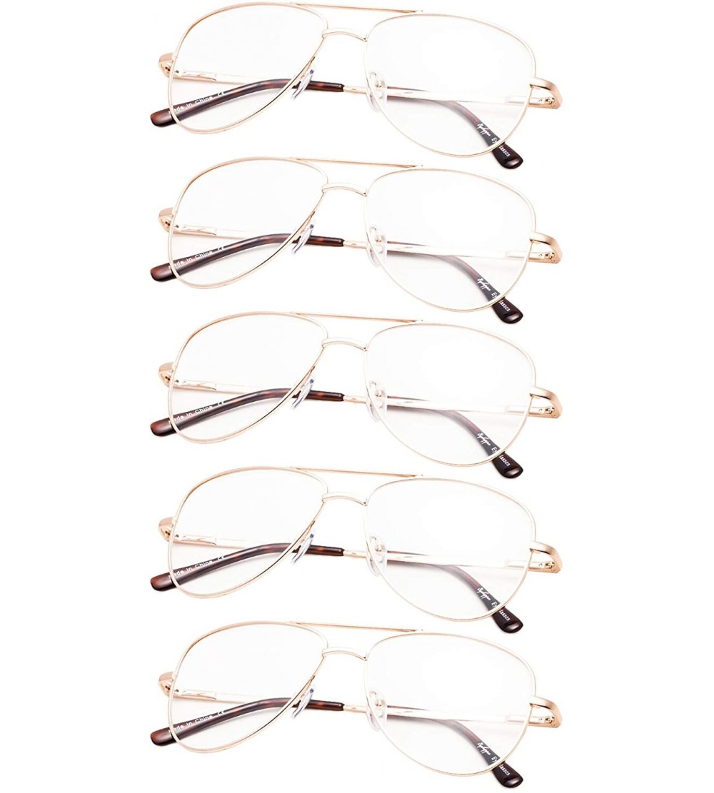 Aviator 5-pack Reading Glasses Small Readers - Gold - C118KL5H4E3 $26.49