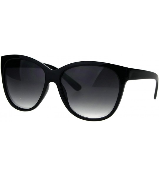 Oversized Womens Thick Plasic Oversize Cat Eye Butterfly Sunglasses - Black Smoke - C5186C37L2T $18.99