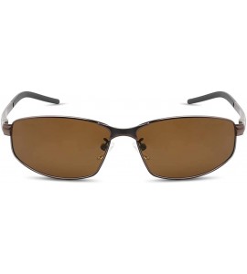 Sport Polarized Sunglasses for Men Women Driving Fishing MJ8015 - Brown&brown - C918SGSDAIT $26.91