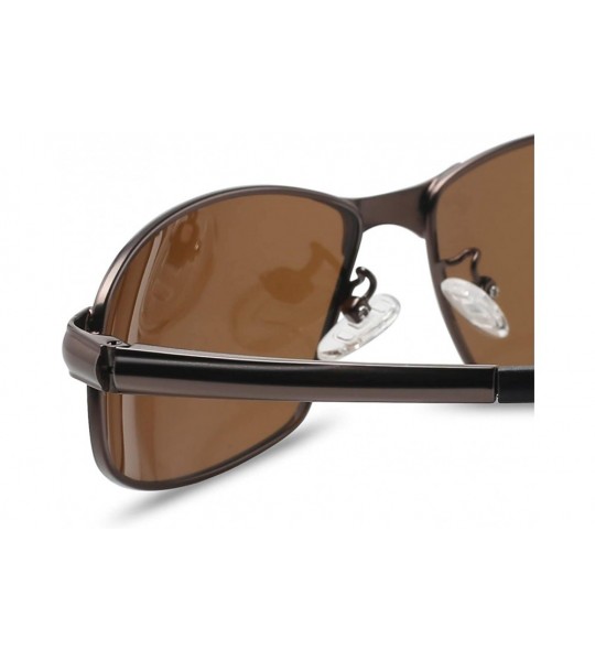 Sport Polarized Sunglasses for Men Women Driving Fishing MJ8015 - Brown&brown - C918SGSDAIT $26.91