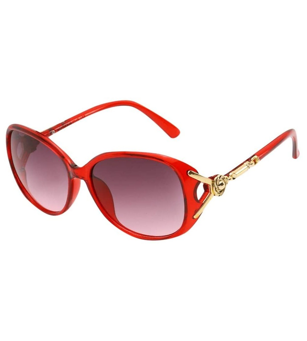 Aviator Polarized Sunglasses for Women Vintage Big Frame Sun Glasses Ladies Shades Rectangular Sunglasses - Wine - CG199OHOME...