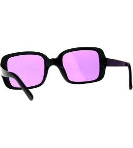 Rectangular Square Rectangular Frame Sunglasses Womens Vintage Fashion Shades - Black (Purple) - CC18DASE8WZ $19.87