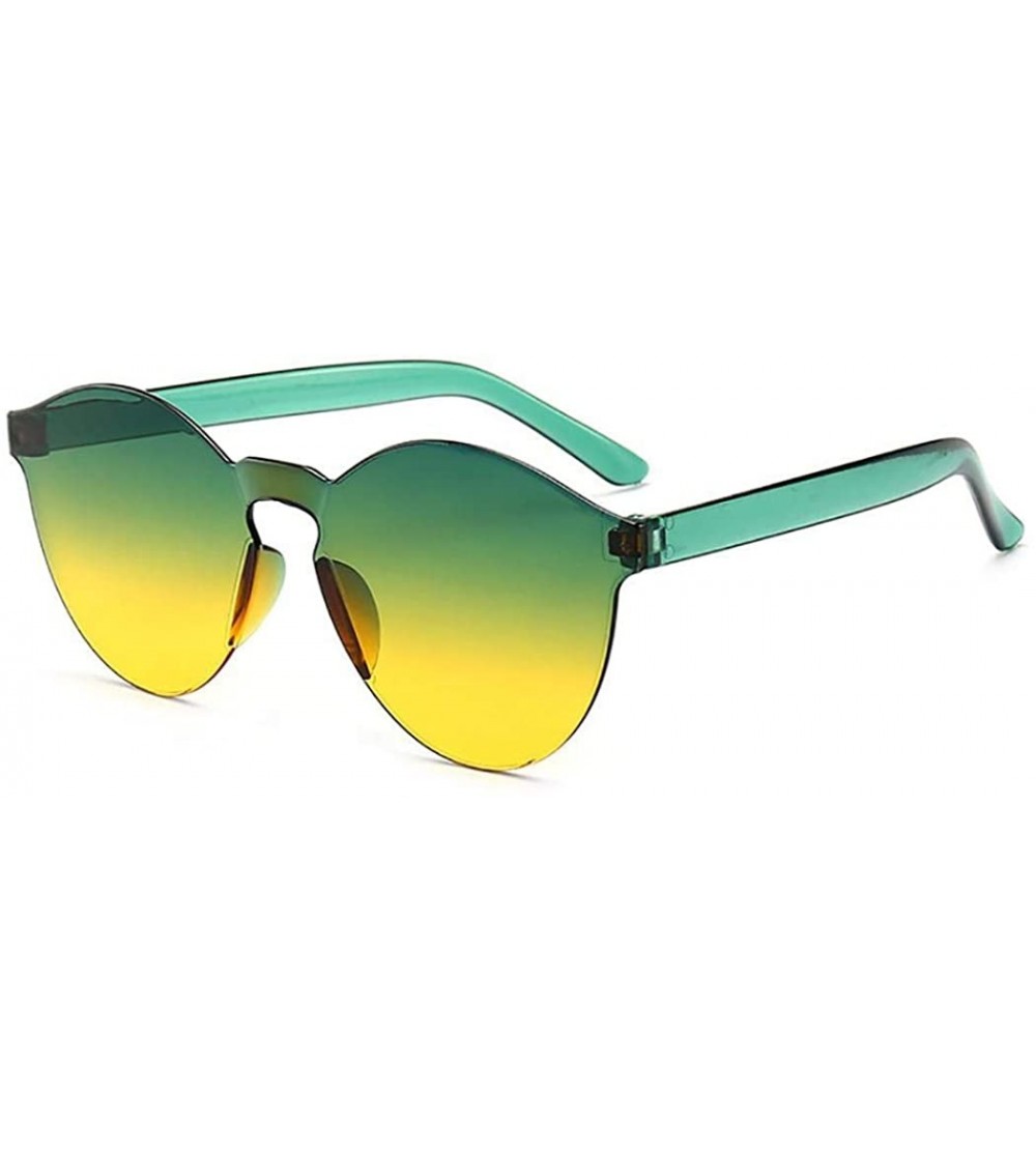 Round Unisex Fashion Candy Colors Round Outdoor Sunglasses Sunglasses - Green Yellow - CT190S5QY5U $31.10