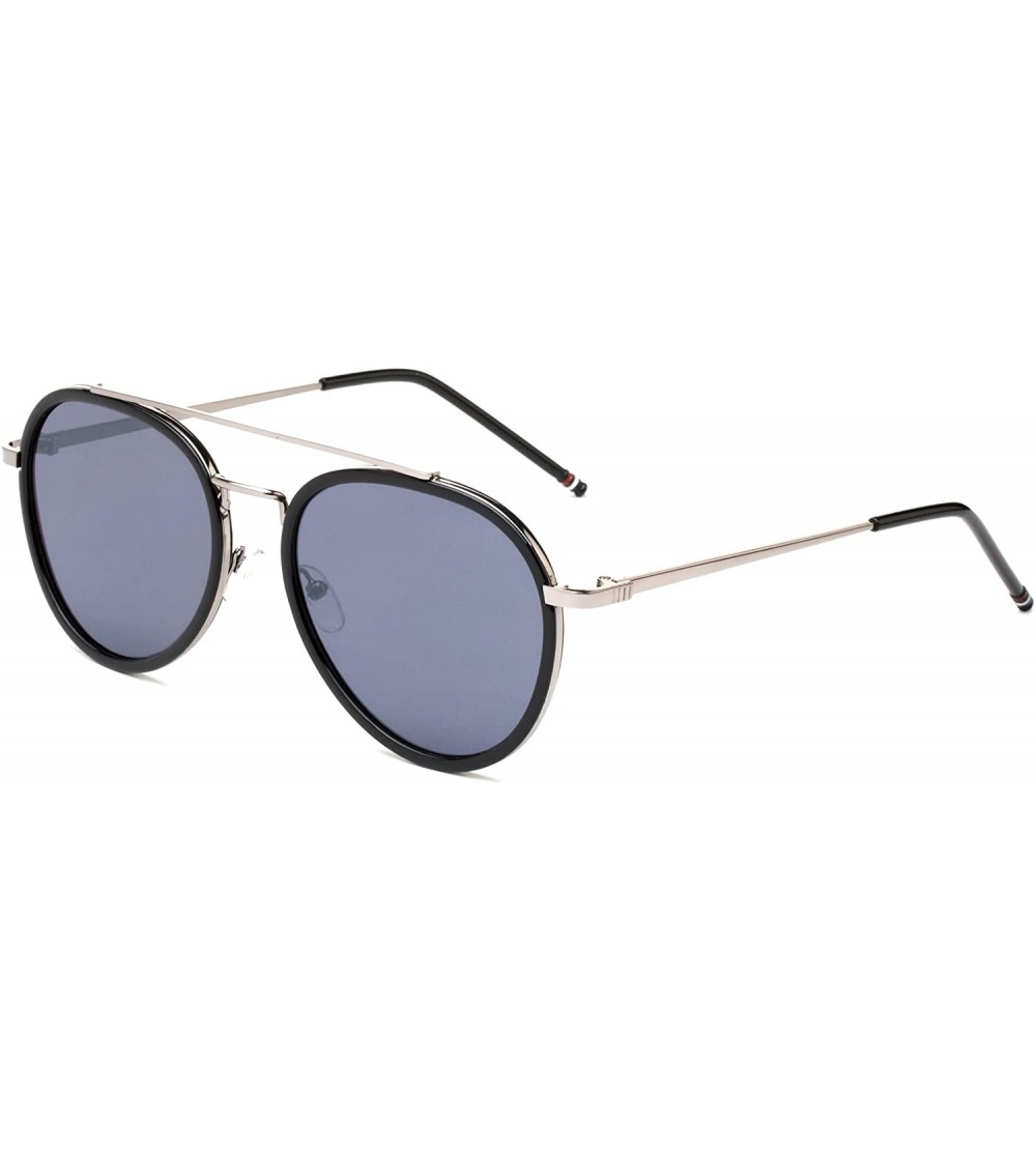 Round Bound" - Modern Celebrity Design Geometric Round High Fashion Sunglasses for Women and Men - Black/Smoke - CY12NTF0PGO ...