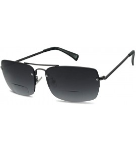 Aviator Classic Square Aviator Bifocal Sun Reading LIghtweight Sports Sunglasses for Men and Women - CF18TSX4X7Q $31.18