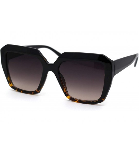 Butterfly Womens Diva Thick Plastic Butterfly Squared Sunglasses - Black Tortoise Smoke - CA18YWC8D4K $18.92